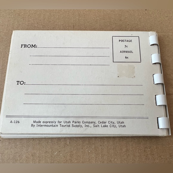 UTAH SOUVENIR Postcard SPIRAL BOOK photo set Unposted park monument rock travel - Picture 10 of 10